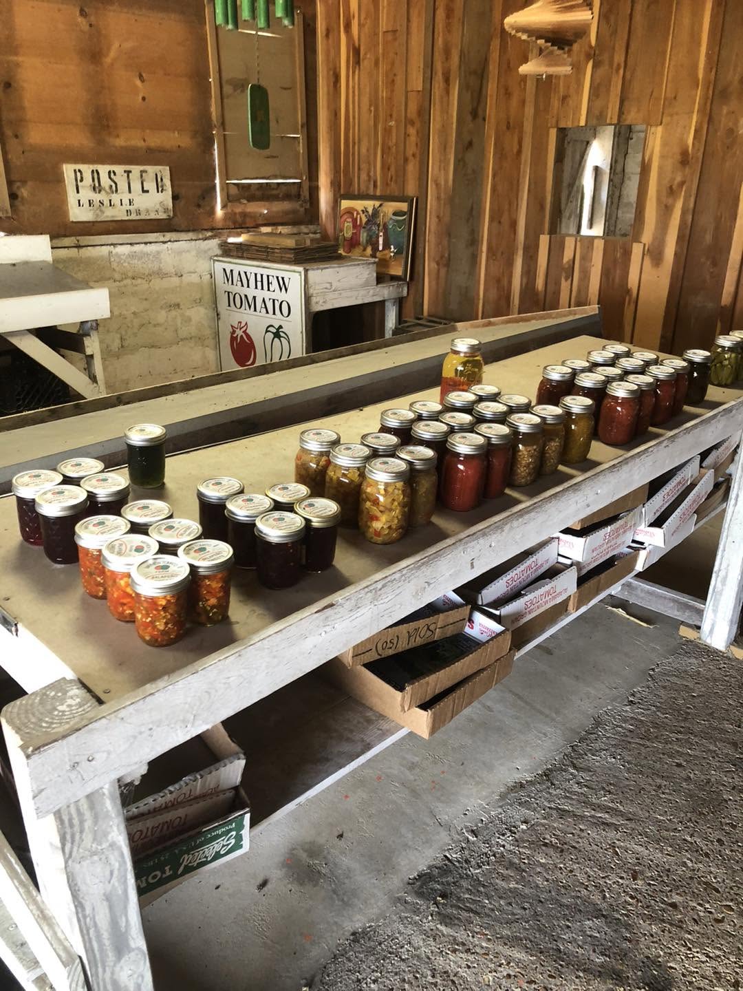 Homemade canned goods selection